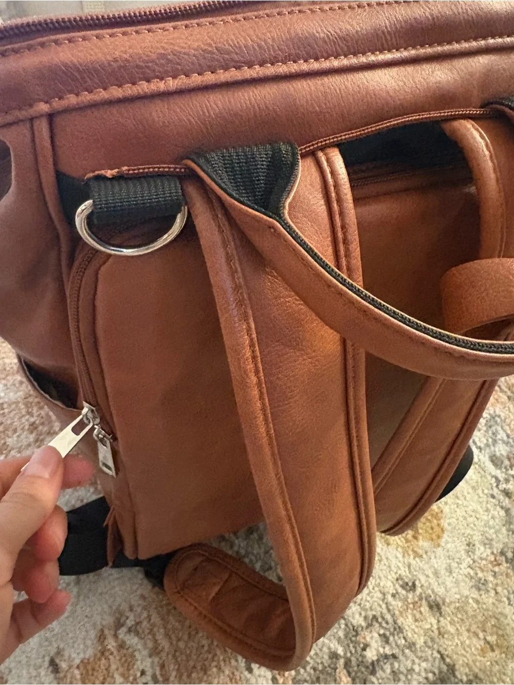 Faux Leather Diaper Bag